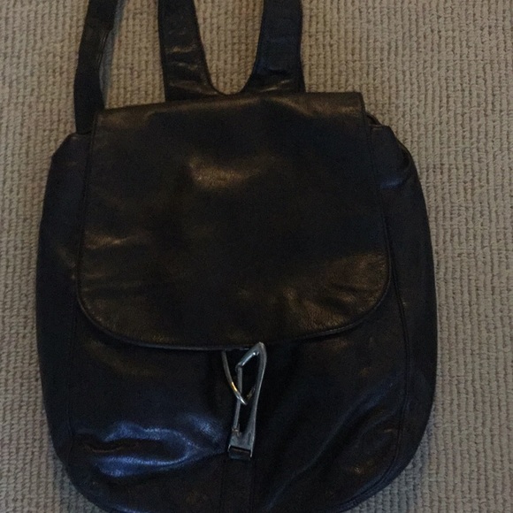 dkny leather backpack